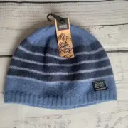 Outdoor Research Route Beanie Hat Boiled Lambswool Blue Stripes New
