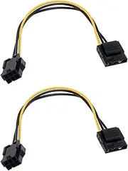 Binxind 20 Pcs Molex to PCI-E Power Adapter IDE 4Pin 4 Pin Female to 6 Pin Female 6Pin Graphics Video Card Converter Cable