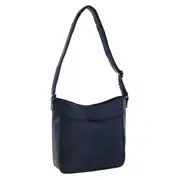 Milleni Women's Chic Leather Shoulder Crossbody Bag 27x26cm Navy