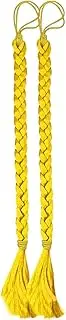 2pcs Braided Ponytail 45cm Hair Band Kids Braiding Hair Extensions Girls Wig (Yellow)