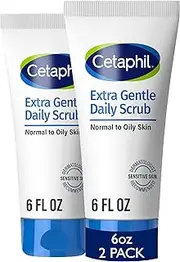 Cetaphil Exfoliating Face Wash, Extra Gentle Daily Face Scrub, Gently Exfoliates & Cleanses, For All Skin Types, Non-Irritating & Hypoallergenic, Suitable For Sensitive Skin, 6 Fl Oz, Pack of 2