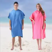 Unisex Absorb Changing Bath Robe Quick-dry Surf Poncho Towel w/ Hood Bath Robe
