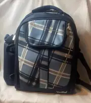 NEW VONSHEF Picnic Backpack 4 pc Knives Forks Spoons Plates Napkins Wine Glasses
