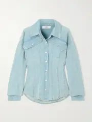 [Sea] Sea - Alba Paneled Denim Shirt - Blue - US2 US 2 Blue