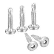 50Pcs Hex Socket Self Tapping Screws, #12 x 1" Drilling Screw, Silver