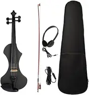 Frediuo 4/4 Silent Electric Violin Bundle with Case And Essential Accessories, Black