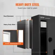 Heavy Duty Steel Wall-Mounted Mail Drop Box with Combination Lock, Black