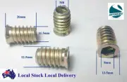 Qty 200 M8 20mm Wood Timber Threaded Flange Zinc Steel Insert Allen Hex Nuts