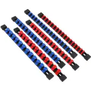 6x Abs Organizer Socket Holder 1/4" 3/8" 1/2" Socket Clip Rail Holder Heavy Duty