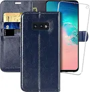 MONASAY Wallet Case Compatible for Galaxy s10e, 5.8 inch, [Screen Protector Included][RFID Blocking] Flip Folio Leather Cell Phone Cover with Credit Card Holder, Blue