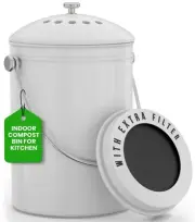 Utopia Kitchen Compost Bin for Kitchen Countertop - 1 Gallon Compost Bucket for
