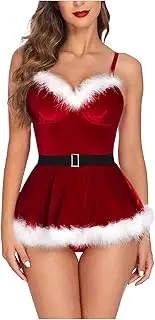 [Generic] Plus Size Lingerie Sexy Under 10 Women 2PC Lingerie Set Two Piece Underwear Lingerie Underwear Sleepwear Steel Ring Pajamas Garter Lingerie Set 2 Pack Christmas Fuzzy 1/4 Cup Bra Lingerie Plus Size