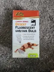 Canopy Series Fluorescent UVB/UVA Bulbs Desert 20 W, 3.875 IN, White