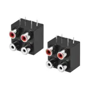 AV Concentric Outlet 4 RCA Female Jack 6 Pin Connector Socket Panel Mount 2pcs