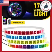 3 Row RGB Color 17.5" LED Wheel Rim Ring Lights Turn Signal IP68 Bluetooth APP