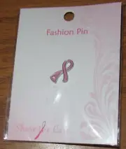 A & E Share the Care Pink Ribbon Pins w/Faux Gem Breast Cancer Aware NIP Cute!!