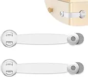 Gautio Child Safety Cabinet Locks, Baby Proof Drawer Strap Locks with Safe Quick & Easy 3M Adhesive, Kid Safety Cupboard Latches for Dishwasher, Fridge, Door, Trash Can, Oven, Toilet Seat, no Tools Need or Drill (2 PCS)