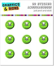Graphics and More Poison Skull and Crossbones Home Button Stickers Fits Apple iPhone 4/4S/5/5C/5S, iPad, iPod Touch - Non-Retail Packaging - Clear