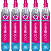 Sodastream Quick Connect Gas CO2 Cylinder 60L Refill Replacement Pink Pack 5