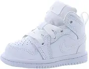 [Nike] Jordan 1 Mid Baby Boys Shoes Size 3, Color: White/White