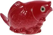 Garden Carp Ornament Unique Polished Ceramic Fish Fountain Spray Decor for Indoor Outdoor Compact for Home Decoration