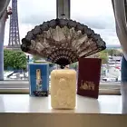 VTG Step Paris Limoges Porcelain Perfume Atomizer & Handheld Fan Made in Spain