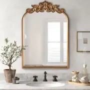 Vintage Mirror, 19"X27" Decorative Wall Mirror with Ornate Gold Frame, Victorian