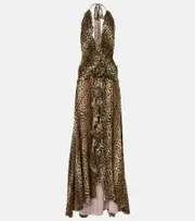 [Blumarine] Blumarine Georg leopard-print maxi dress AU 10 multicoloured