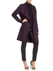 ELIE TAHARI Dez Wool Blend Open Drape Front Coat BNWT