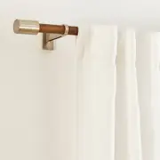 Calvin Extendable Walnut Look Nickel Rod Set [HABBCALVI22C]