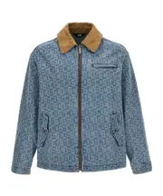 GCDS Monogram Denim Harrington Jacket L Gray