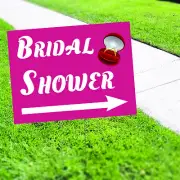 Bridal Shower Yard Sign Right Arrow Stake Outdoor Wedding Party Coroplast Sign