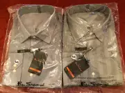 NWT 2 Ben Sherman Camden Button Down LS Collared Shirts L*16 1/2 34-35 SuperSlim