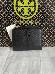 Tory Burch McGraw Bifold Wallet Black Gold