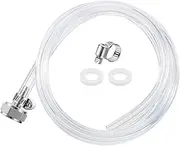 MRbrew Draft Beer Line with Barb Connector, Kegerator Accessory Kit Beer tower Brewing Tubing Hose, 3-Feet Clear Vinyl Tubing Draft Beer Dispensing 3/16" ID 7/16" OD Hose for Beer Tap D Coupler