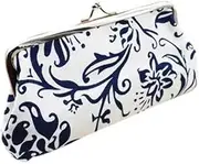 [Hemasa] Wallet Ethnic Printed Long Buckles Canvas Wallet ID Card Keys Purse Clutches Bag Girls Coin Purse Makeup Brush Holder, White, 18cm