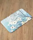 Dogwood Blossoms Memory Foam Bath Rug Branches Spring Flowers Bath Mat