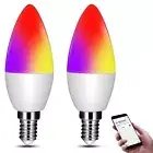 Chandelier Light Bulbs,Smart Candelabra Led Light Bulb E12 Decorative White &...