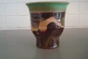 Handmade Coffee Mug/Vase. Brown/Green. Pottery. B10008