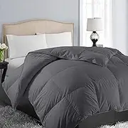 EASELAND All Season King Size Soft Quilted Down Alternative Comforter Reversible Duvet Insert with Corner Tabs,Winter Summer Warm Fluffy,Dark Grey,90x102 inches
