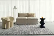 Loopsie Alberc Grey and Beige Aztec Washable Rug