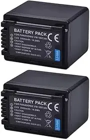 2Packs 3.6V 3900mAh VW-VBT380 VW-VBT190 Battery for Panasonic W570/850 ,HC-V210, HC-V250, HC-V380, HC-V510, HC-V520, HC-V550, HC-V710, HC-V720, HC-V750, HC-V770, HC-VX870, HC-VX981,HC-WX970,HC-VX985/870.