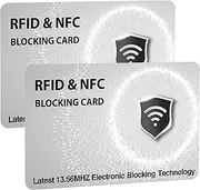 [SAITECH IT] 2 PK RFID Blocking Cards Protect Your Entire Wallet, Purse, and Cards from NFC Contactless Theft Wallet for Men & Women - Silver, Silver, 2 Pcs Silver, Rf