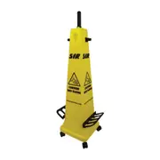 SYR Rapid Response Wet Floors Safety Cone w/Mop Holder And Castors Yellow