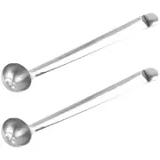 2Pcs Jar Spoon Tool Spoon Strainer Serving Spoon Pickle Jar Spoon