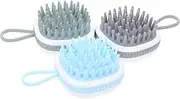 SAFIGLE 3Pcs Silicone Scalp Scrubber Hair Brushes for Home Shampoo Mixed Color Ergonomic Shampoo Brush for Scalp Care and Massage Hair Improvement and Hair Loss Prevention