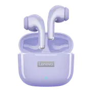 Lenovo LP40 Wireless Bluetooth 5.0 Earphones Stereo Bass Touch Control Headphone Sports Earbuds Waterproof Headset Mic (Purple)