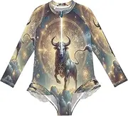 [Joitme] Taurus Gold Girls' UPF 50+ Pool & Beach Swimsuit Size 3