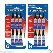 ( 2 Packs ) Super Glue, 3 grams 0.10 ounces, 6 Glues Per Pack