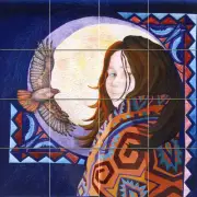 17 x 17 Art Colorful Mural Ceramic Backsplash Bath Tile #1563